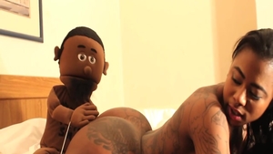 Hot ebony couple hard sex in hotel