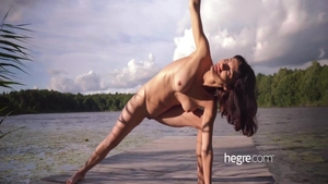 Skinny teen chick fitness outdoors