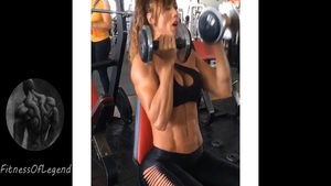 Fitness along with big butt muscle latina supermodel