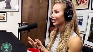 Pornstar Nicole Aniston riding a dick during interview
