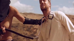 Arab brunette Karmen Bella touches natural tits