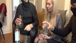 Naughty blonde Isabella Clark raw fucked in the ass group sex