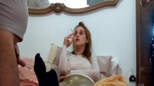 Large tits teen chick handjob