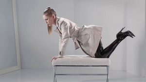 Skinny girl takes big dildo