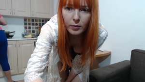 Tight redhead helps with real sex in HD