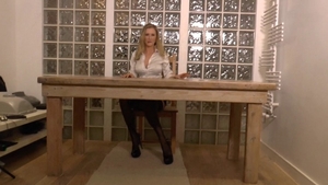 Sammi Tye busty girl in tight stockings teasing solo