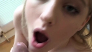 Tight blonde POV creampie