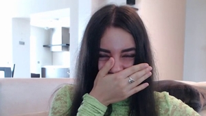 Flashing live on webcam beautiful european