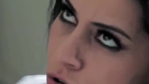 Big tits brunette rough dick sucking in the kitchen