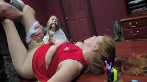 Threesome scene alongside passionate art Penny Pax