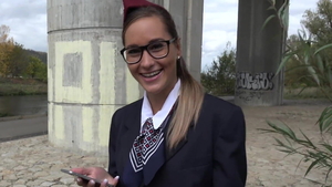 Czech stewardess enjoys fucking nylon in HD