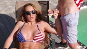 Mature teasing huge boobs