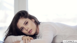 Hairy brunette Little Caprice orgasm toys in HD