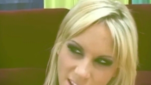 Female orgasm at the party amongst small tits blonde hair