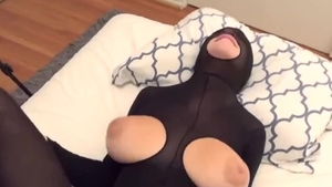 Dick sucking young german wearing catsuit in HD
