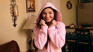 Dick sucking escorted by long legged brunette Nina Turk