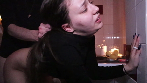 Naughty brunette submissive blowjobs