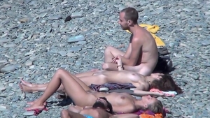 Nude Beach Dreams: Naked babe voyeur at the beach in HD