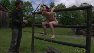 Girl bondage outdoors