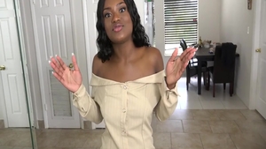 Skinny ebony POV sucking cock