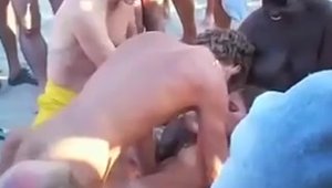 Voyeur hard slamming in company with naked exhibitionist