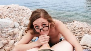 True Amateurs: Too cute babe helps with cum in mouth in HD