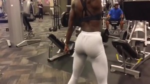 Large tits and bubble butt brunette fitness