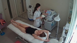 Skinny hairy babe medical flashing in HD